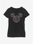Disney Mickey Mouse Floral Ears Youth Girls T-Shirt, BLACK, hi-res