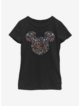 Disney Mickey Mouse Floral Ears Youth Girls T-Shirt, , hi-res