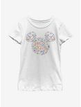 Disney Mickey Mouse Floral Ears Youth Girls T-Shirt, WHITE, hi-res