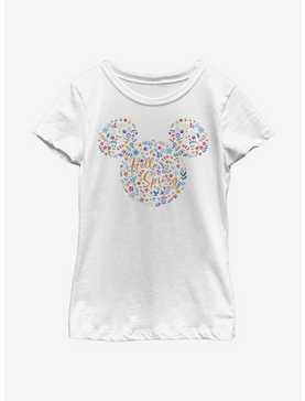 Disney Mickey Mouse Floral Ears Youth Girls T-Shirt, , hi-res