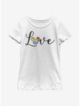 Disney Mickey Mouse Love And Disney Youth Girls T-Shirt, WHITE, hi-res