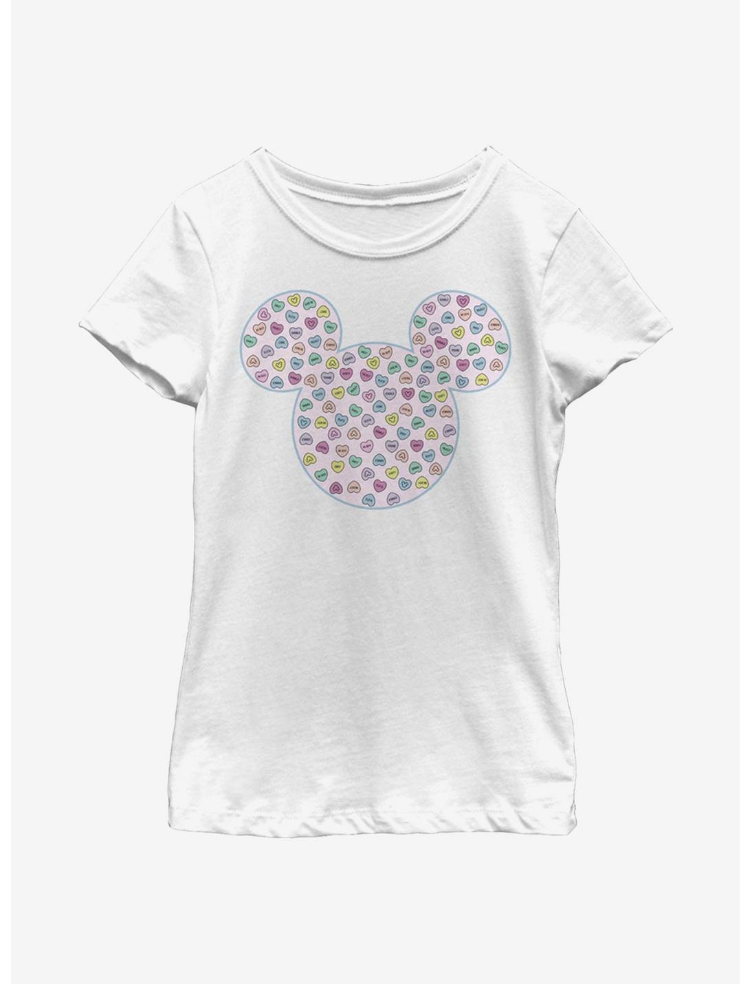 Disney Mickey Mouse Candy Ears Youth Girls T-Shirt, WHITE, hi-res