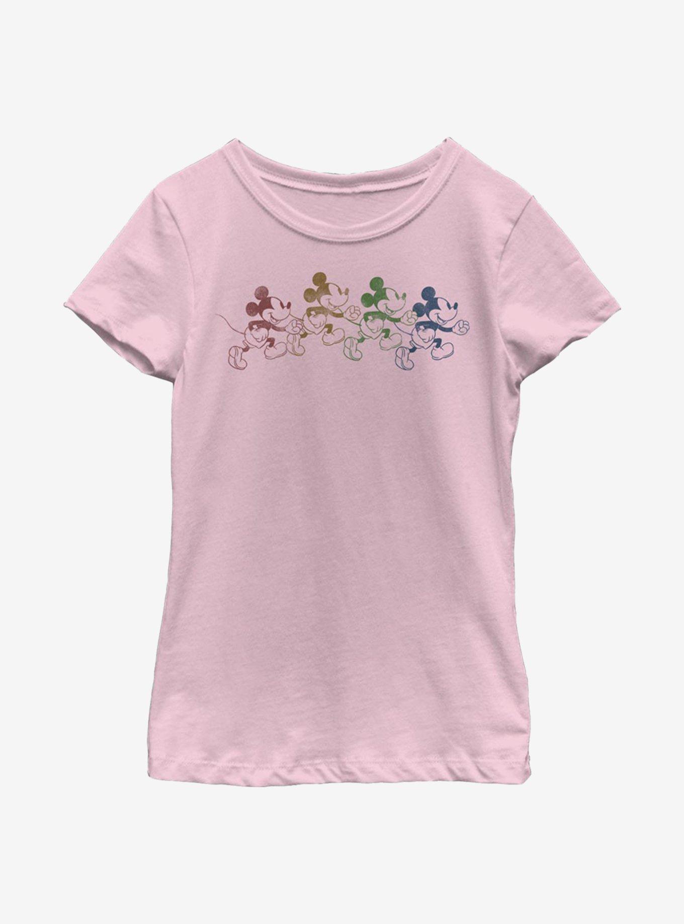 Disney Mickey Mouse Walk Youth Girls T-Shirt, PINK, hi-res
