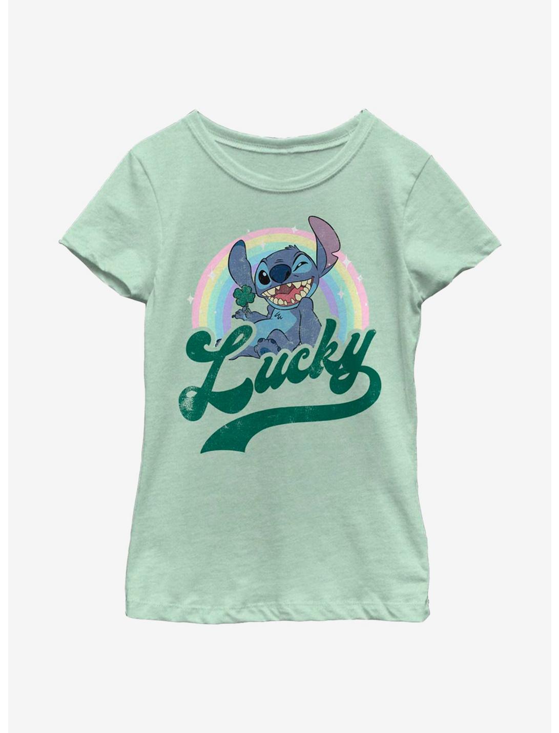 Disney Lilo And Stitch Lucky Rainbow Youth Girls T-Shirt, MINT, hi-res