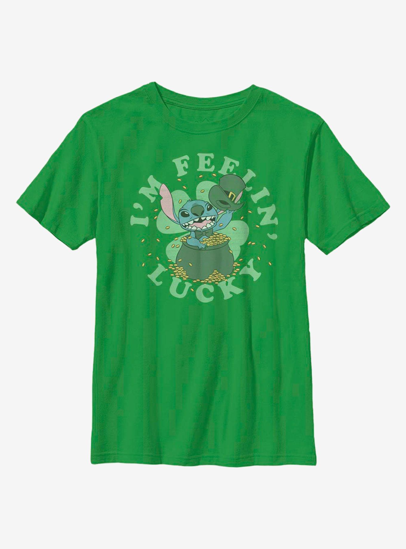 Disney Lilo And Stitch I'm Feelin' Lucky Youth T-Shirt, , hi-res