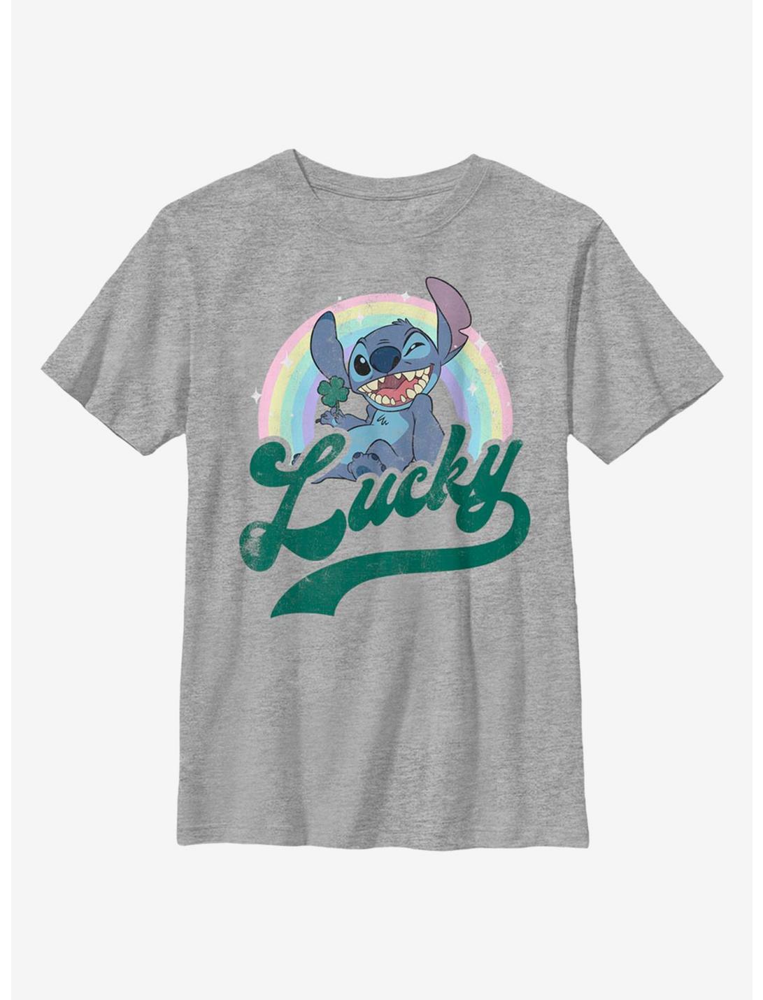 Disney Lilo And Stitch Lucky Rainbow Youth T-Shirt, ATH HTR, hi-res