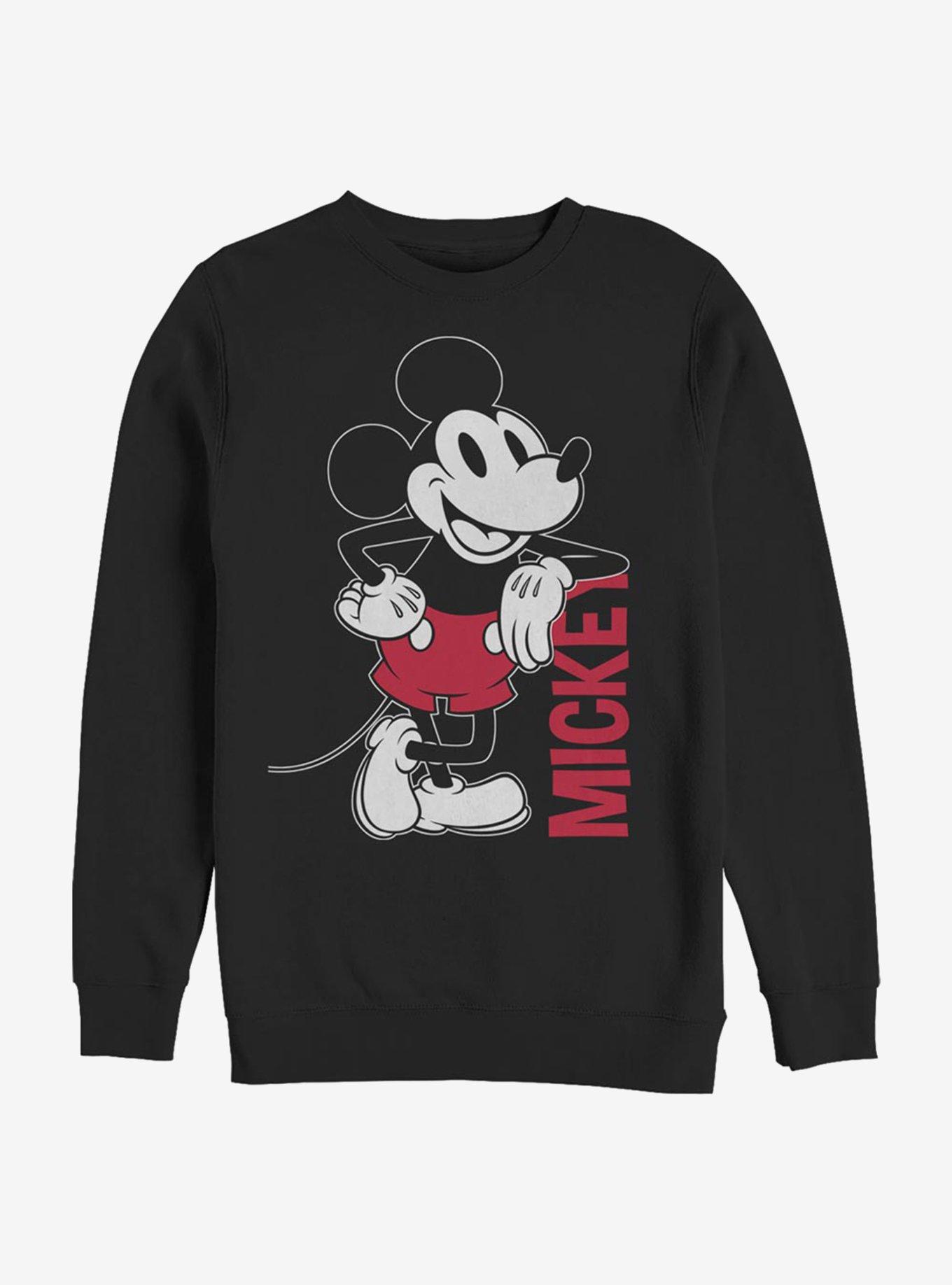 Disney Mickey Mouse Leaning Sweatshirt, BLACK, hi-res