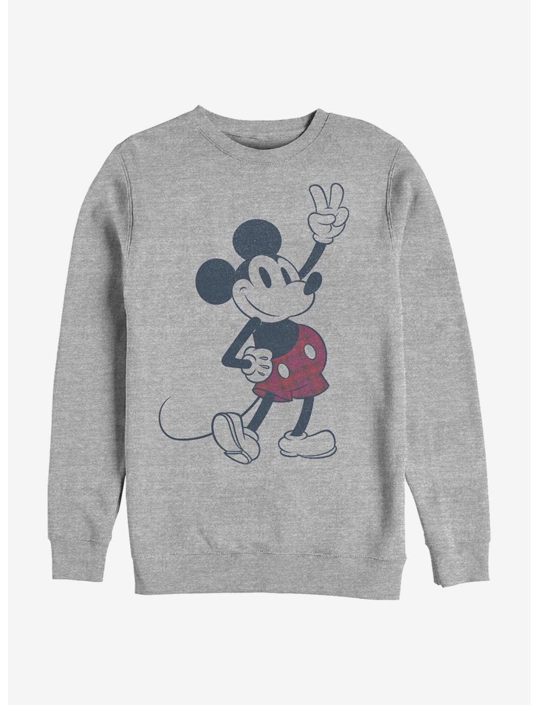 Disney Mickey Mouse Plaid Mickey Sweatshirt, ATH HTR, hi-res