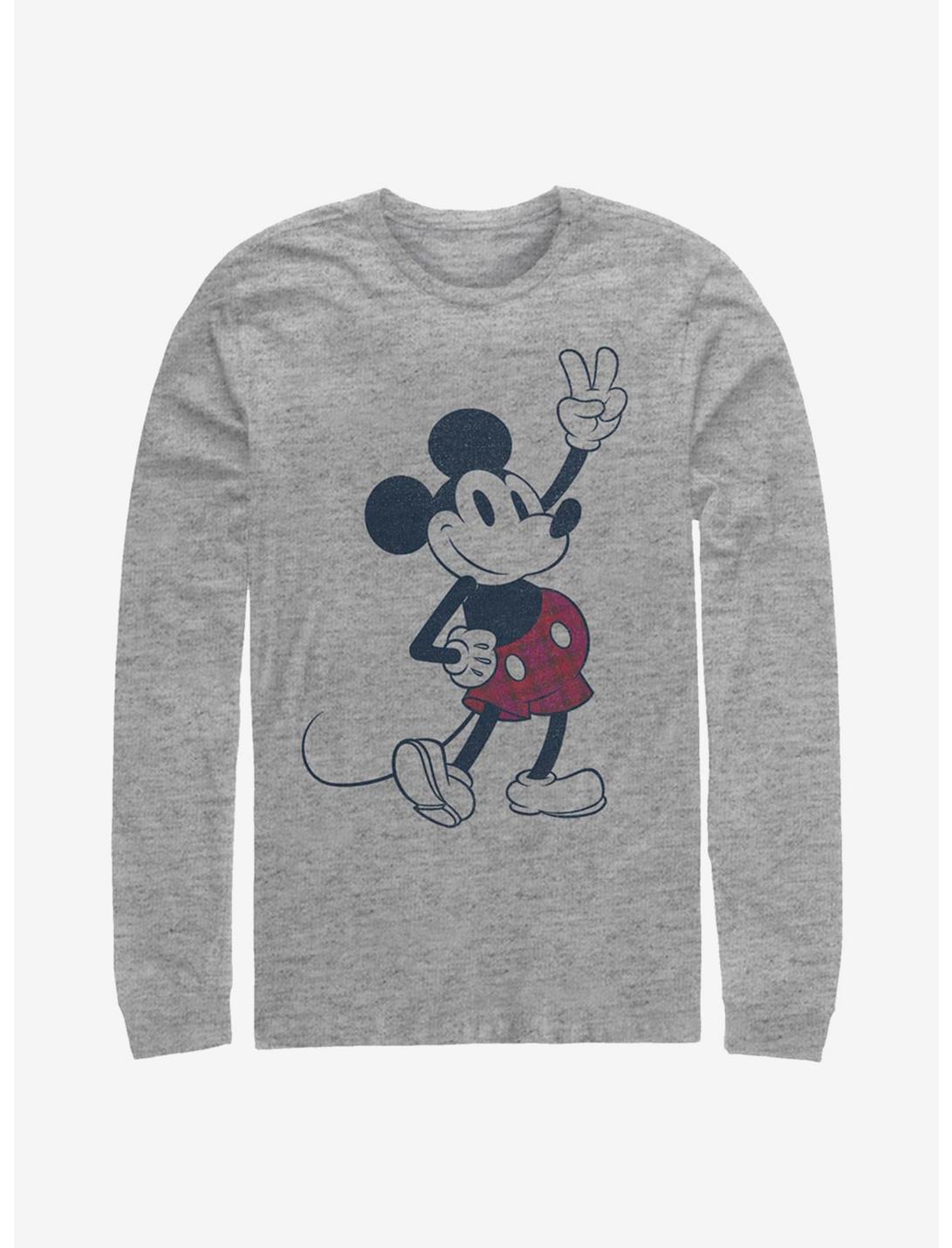Disney Mickey Mouse Plaid Mickey Long-Sleeve T-Shirt, ATH HTR, hi-res