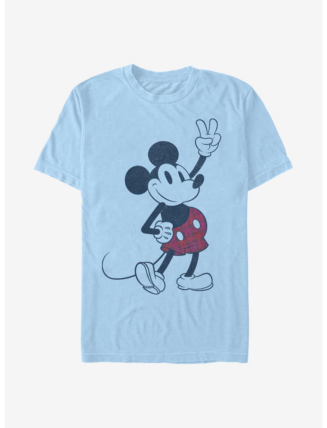 Disney Mickey Mouse Plaid Mickey T-Shirt, LT BLUE, hi-res