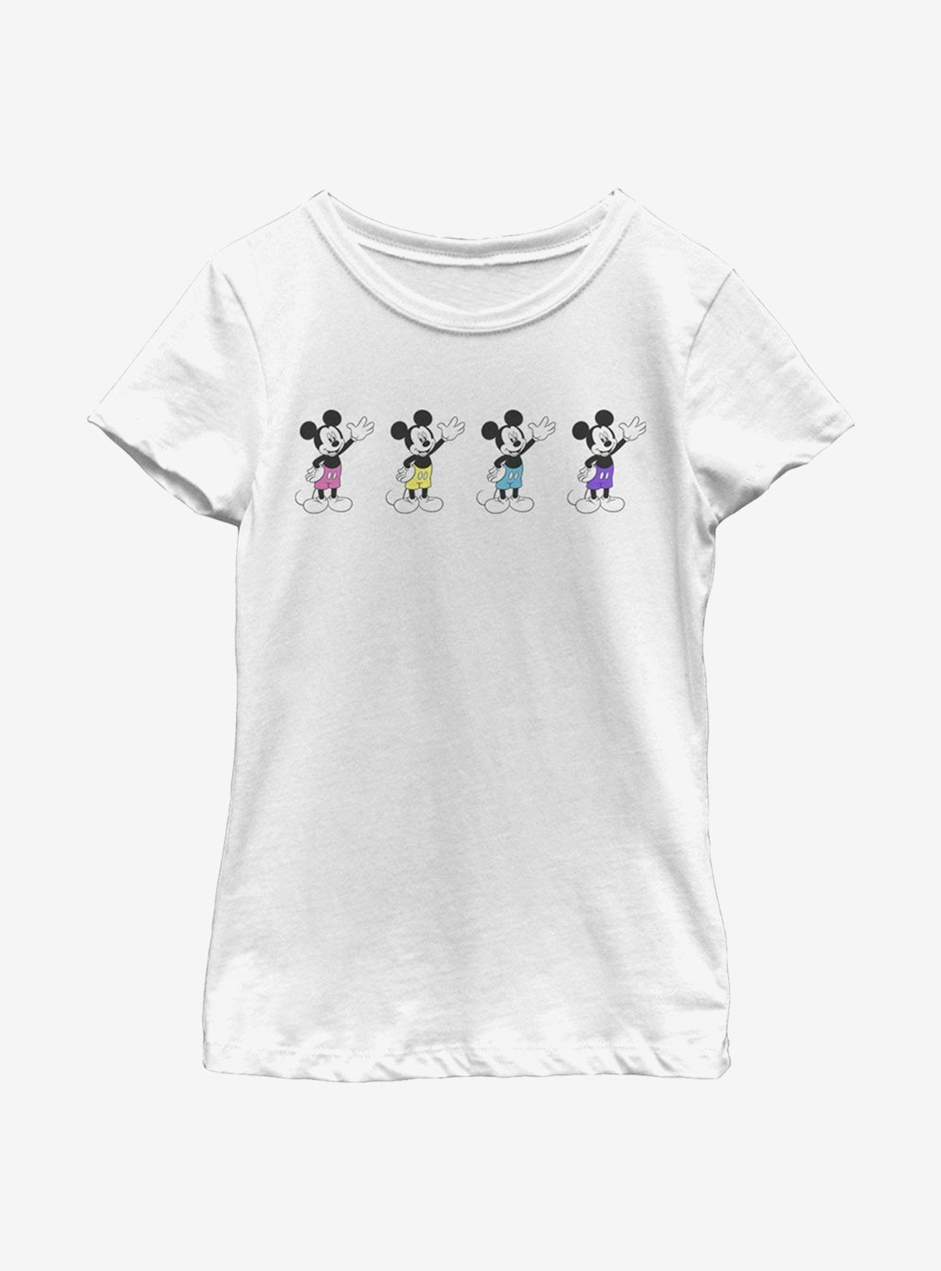 Disney Mickey Mouse Neon Pants Youth Girls T-Shirt, WHITE, hi-res