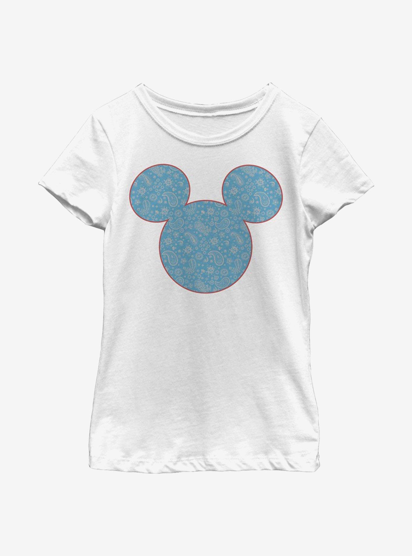 Disney Mickey Mouse Americana Paisley Youth Girls T-Shirt