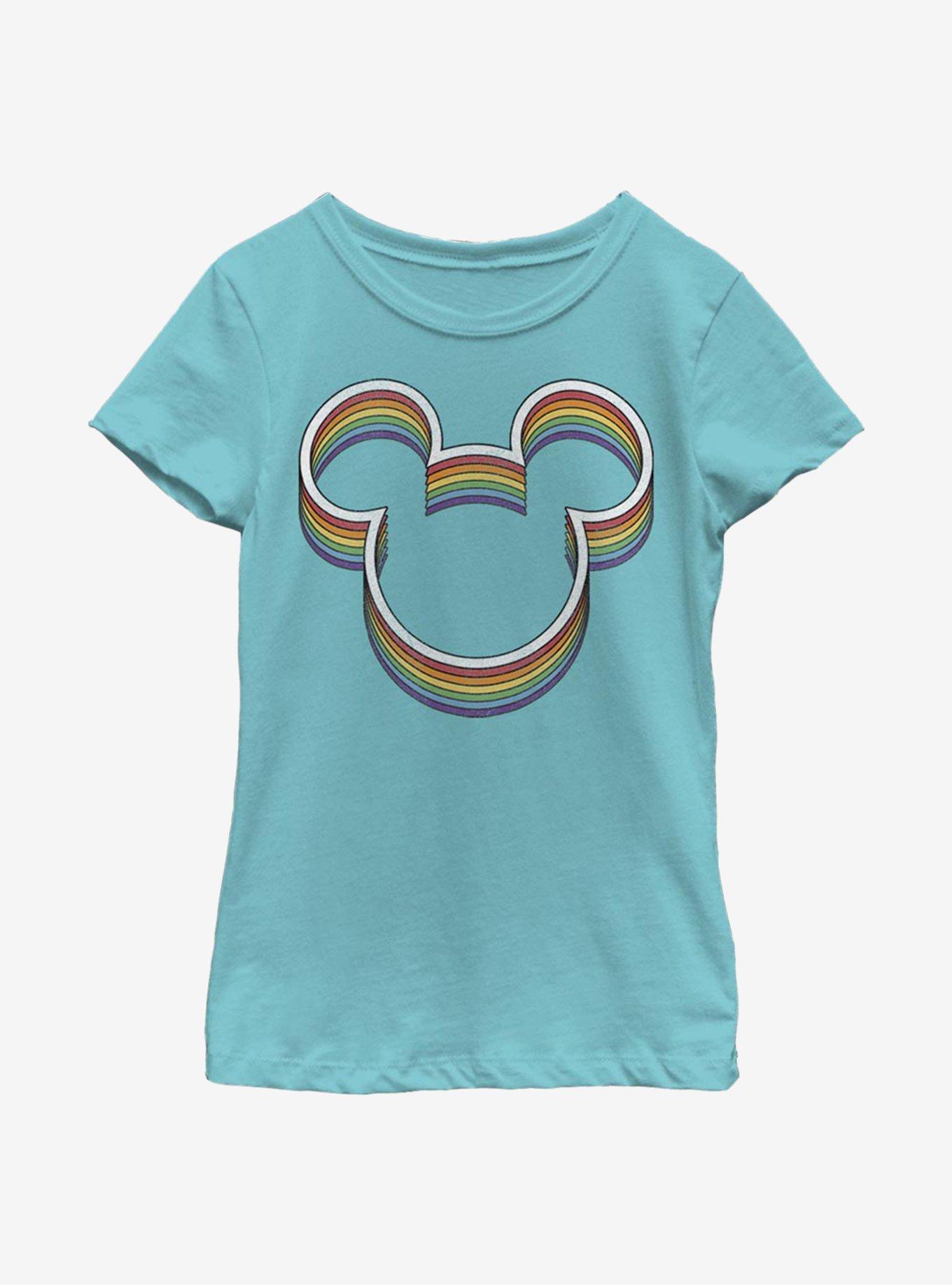 Disney Mickey Mouse Rainbow Ears Youth Girls T-Shirt, , hi-res