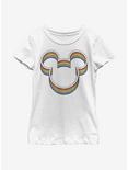 Disney Mickey Mouse Rainbow Ears Youth Girls T-Shirt, WHITE, hi-res