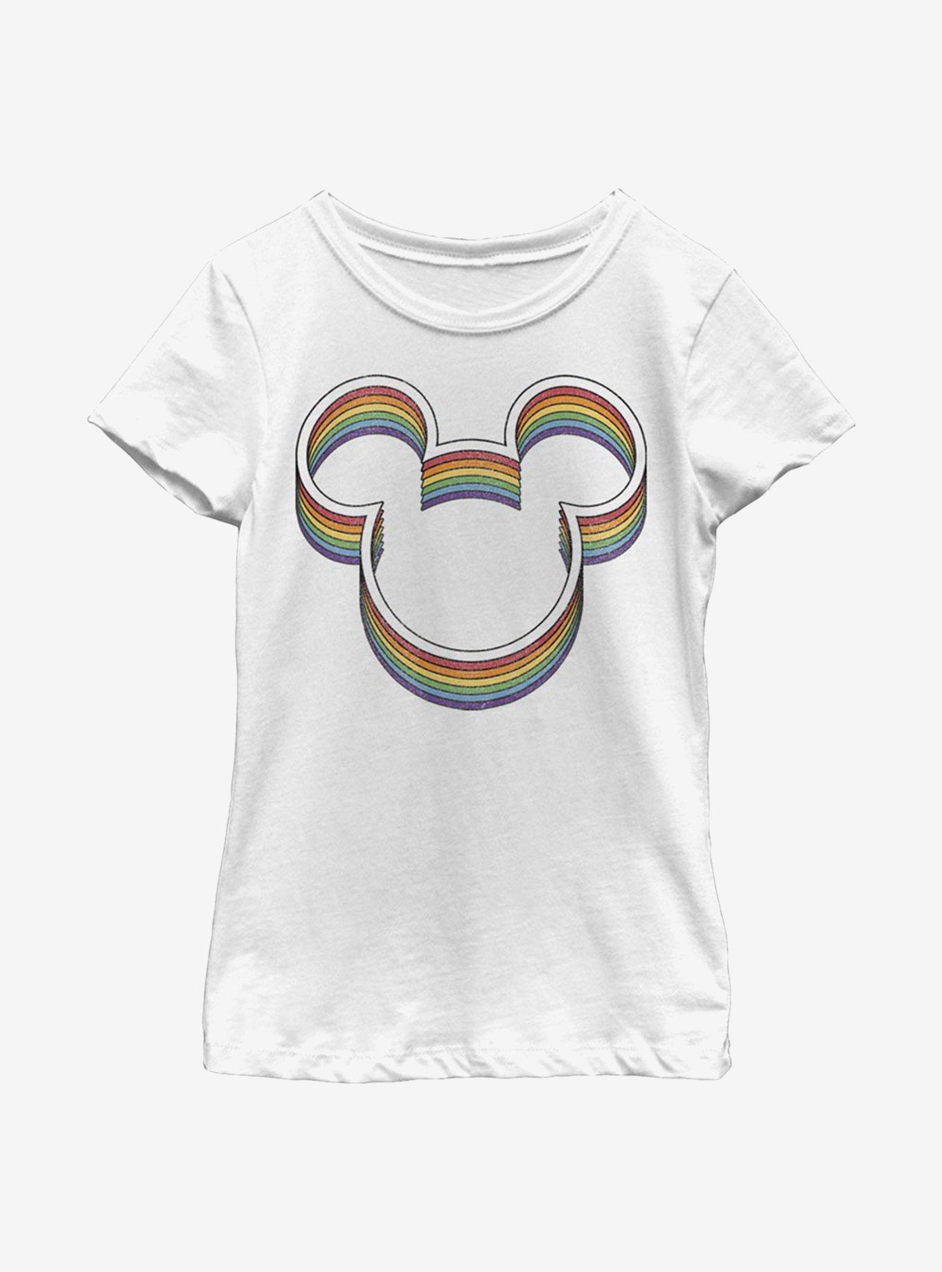 Disney Mickey Mouse Rainbow Ears Youth Girls T-Shirt, , hi-res