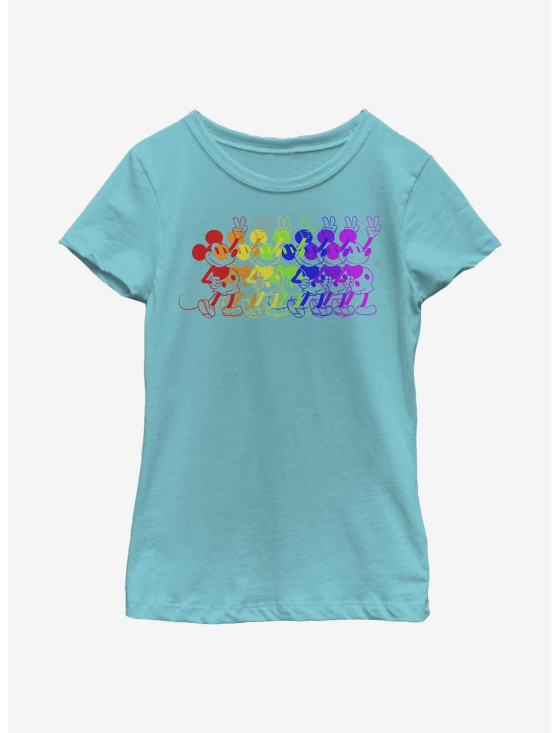 Disney Mickey Mouse Rainbow Mouse Youth Girls T-Shirt, TAHI BLUE, hi-res