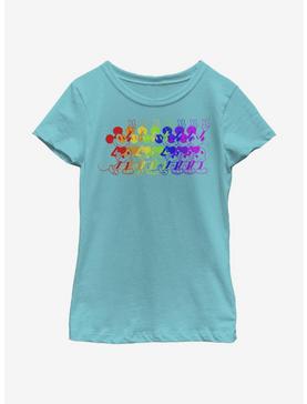 Disney Mickey Mouse Rainbow Mouse Youth Girls T-Shirt, , hi-res