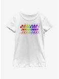Disney Mickey Mouse Rainbow Mouse Youth Girls T-Shirt, WHITE, hi-res