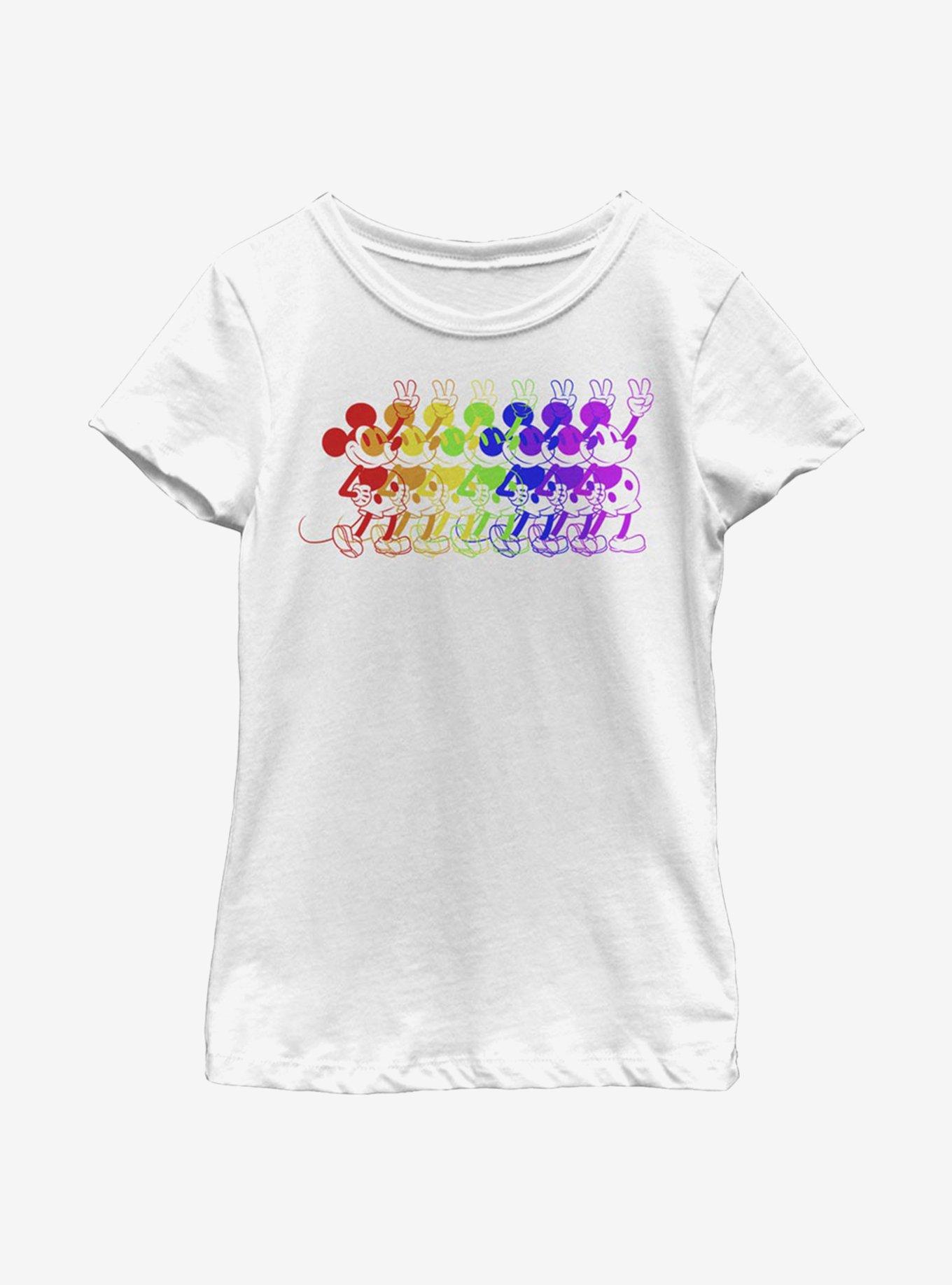 Disney Mickey Mouse Rainbow Mouse Youth Girls T-Shirt, , hi-res