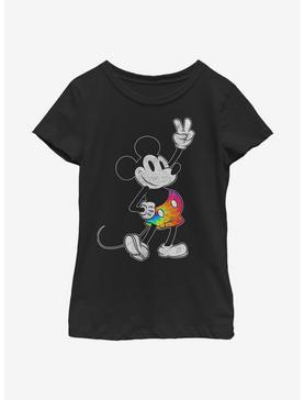 Disney Mickey Mouse Tie Dye Mickey Stroked Youth Girls T-Shirt, , hi-res