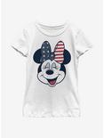 Disney Minnie Mouse Americana Bow Youth Girls T-Shirt, WHITE, hi-res
