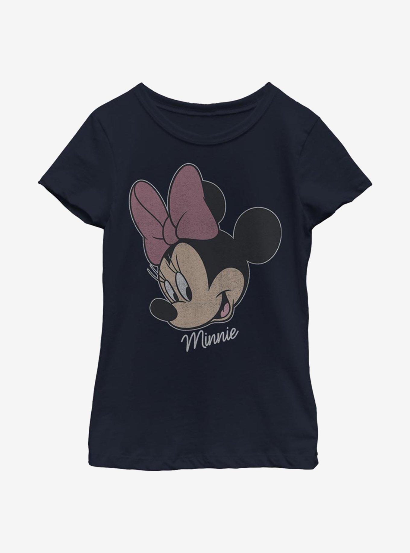 Disney Minnie Mouse Big Face Distressed Youth Girls T-Shirt, , hi-res