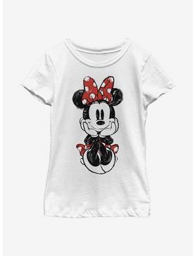 Disney Minnie Mouse Sitting Minnie Sketch Youth Girls T-Shirt, , hi-res