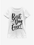 Disney Mickey Mouse Best Day Youth Girls T-Shirt, WHITE, hi-res