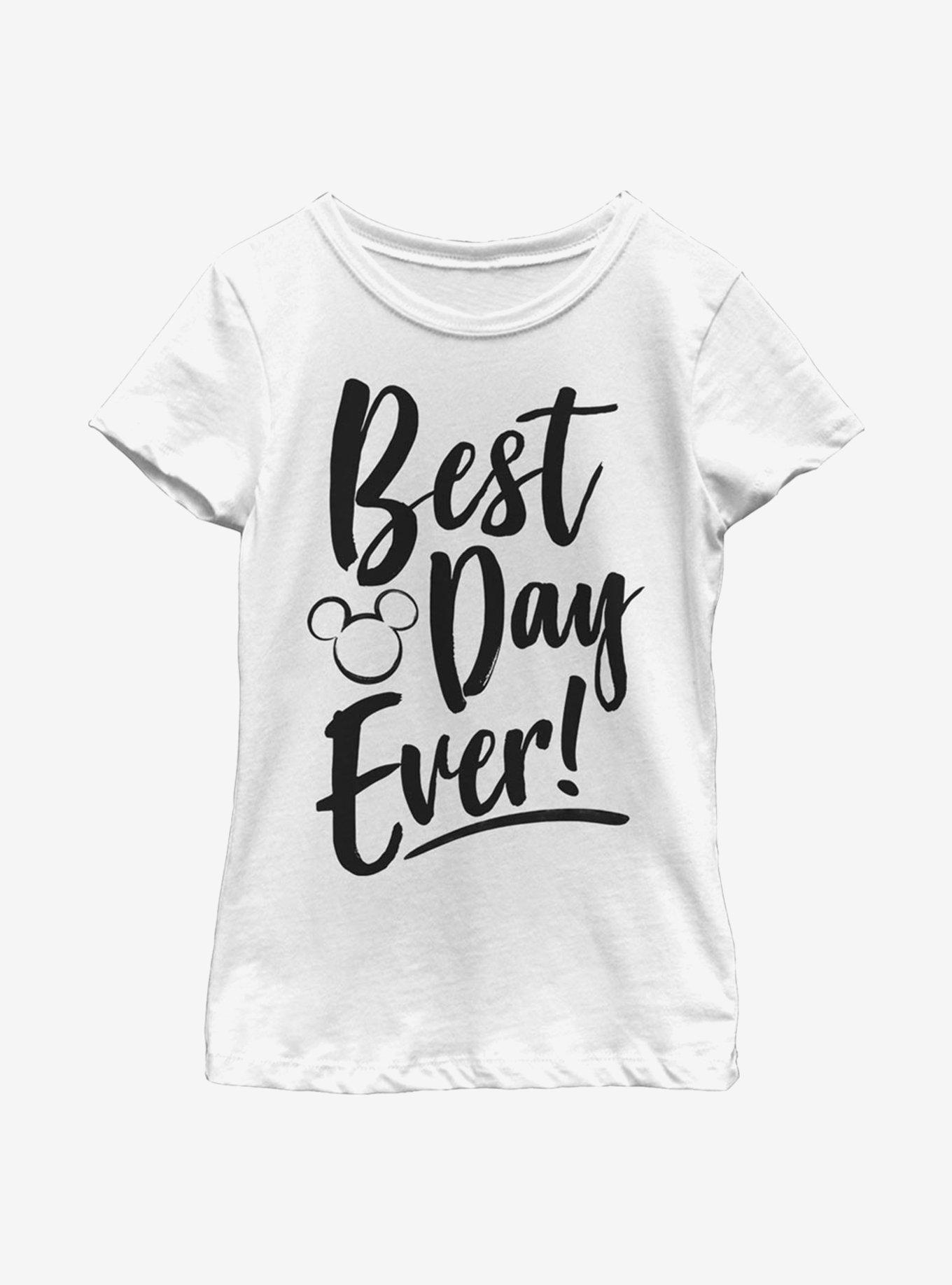 Disney Mickey Mouse Best Day Youth Girls T-Shirt, WHITE, hi-res