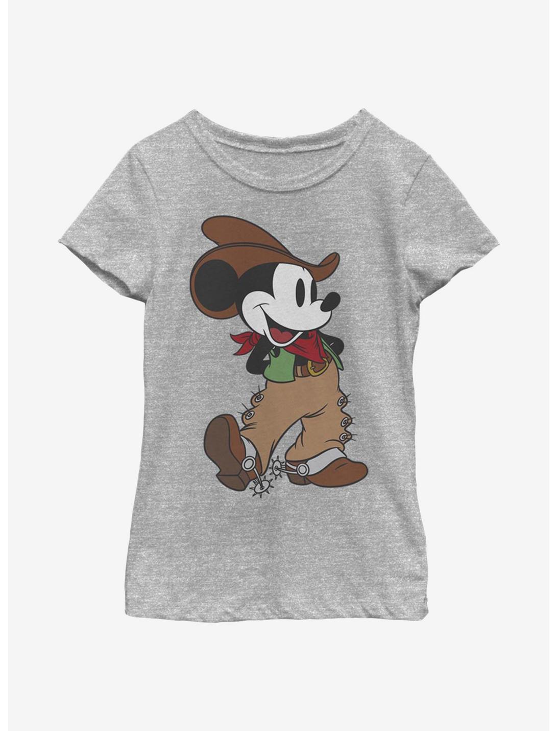 Disney Mickey Mouse Cowboy Mickey Youth Girls T-Shirt, ATH HTR, hi-res
