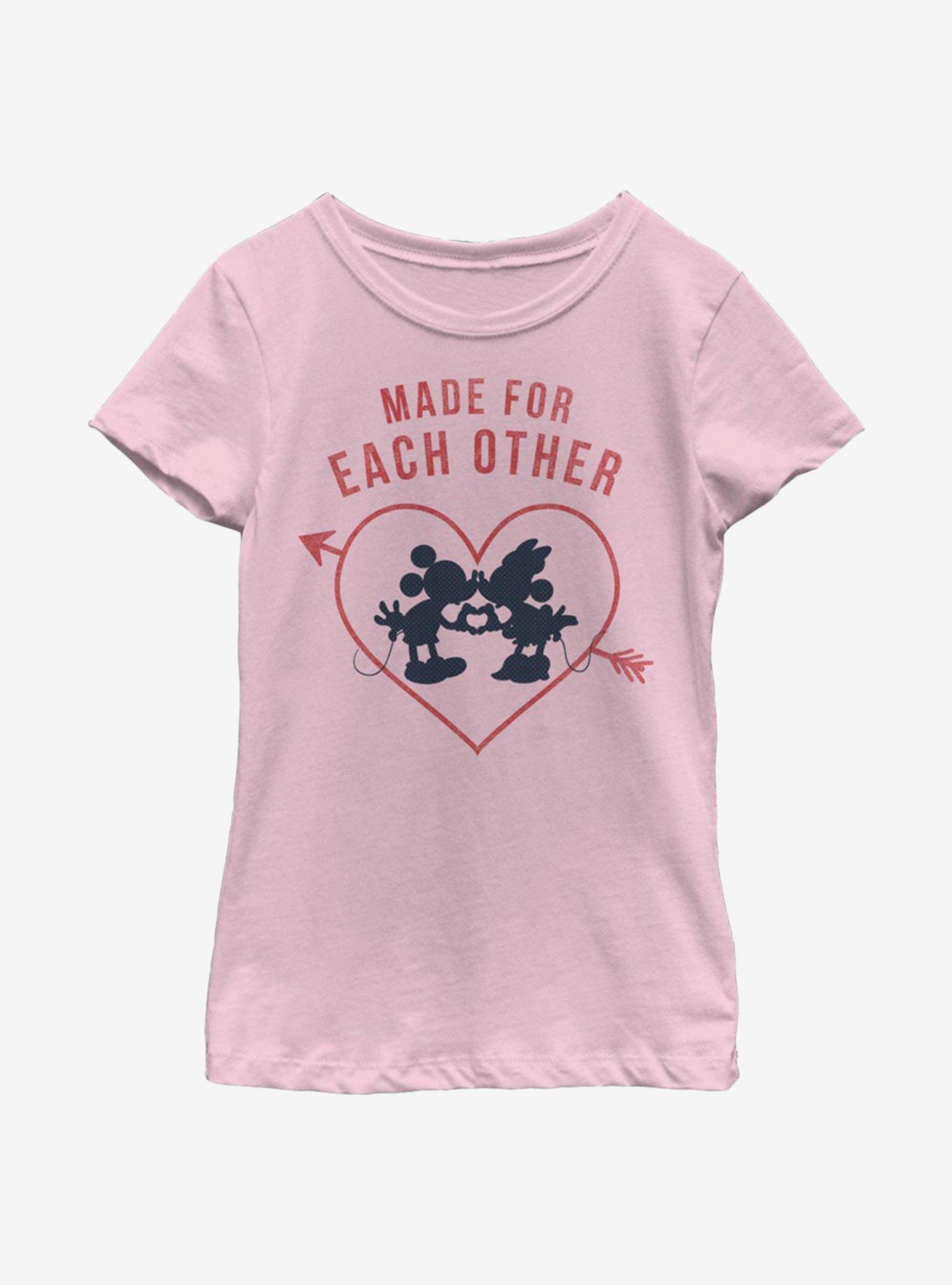 Disney Mickey Mouse Heart Polka Dot Silhouette Youth Girls T-Shirt, , hi-res