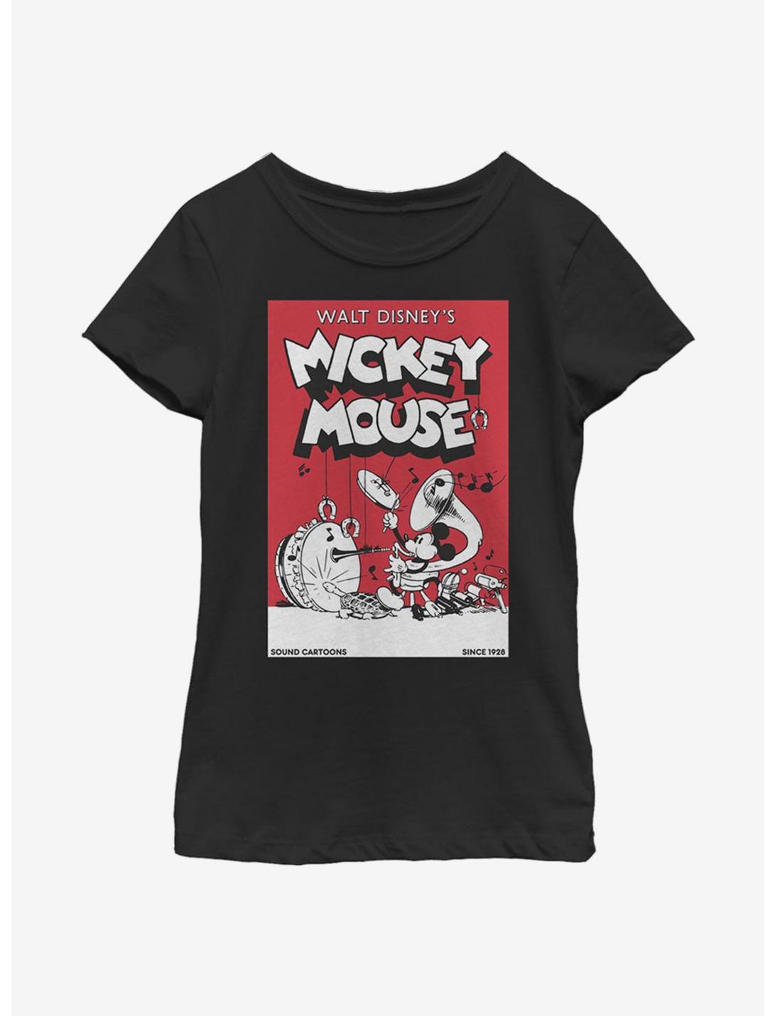 Disney Mickey Mouse Band Comic Youth Girls T-Shirt, BLACK, hi-res