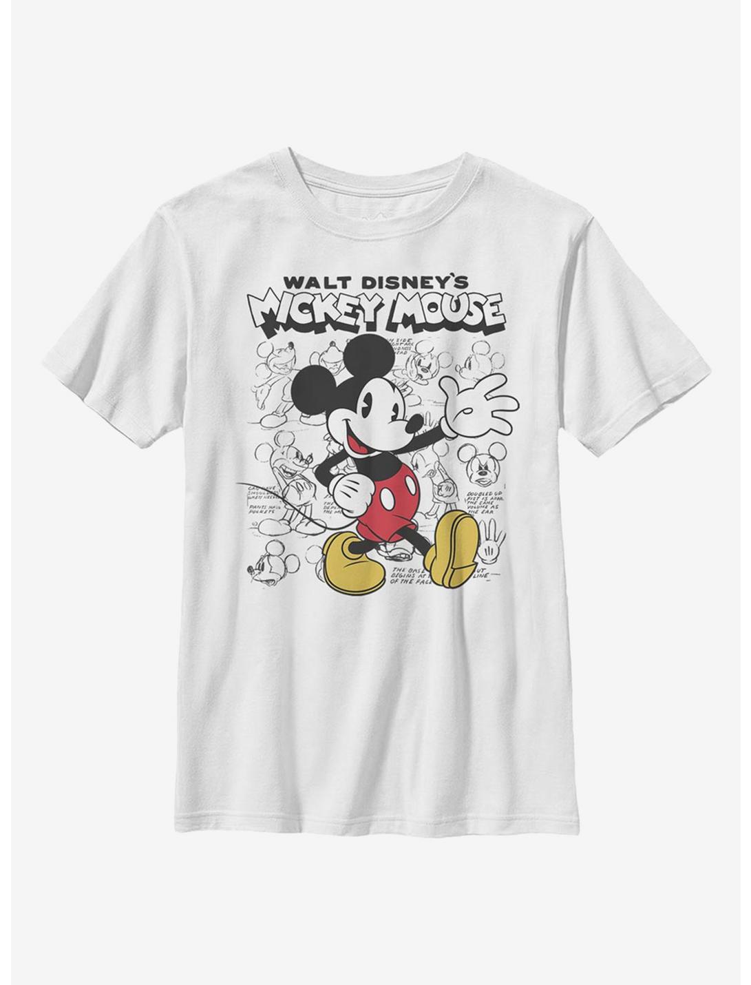 Disney Mickey Mouse Sketchbook Youth T-Shirt, WHITE, hi-res