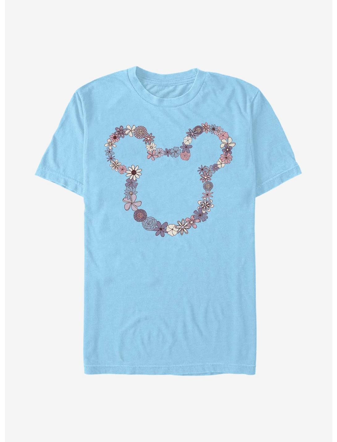 Disney Mickey Mouse Flowers T-Shirt, LT BLUE, hi-res