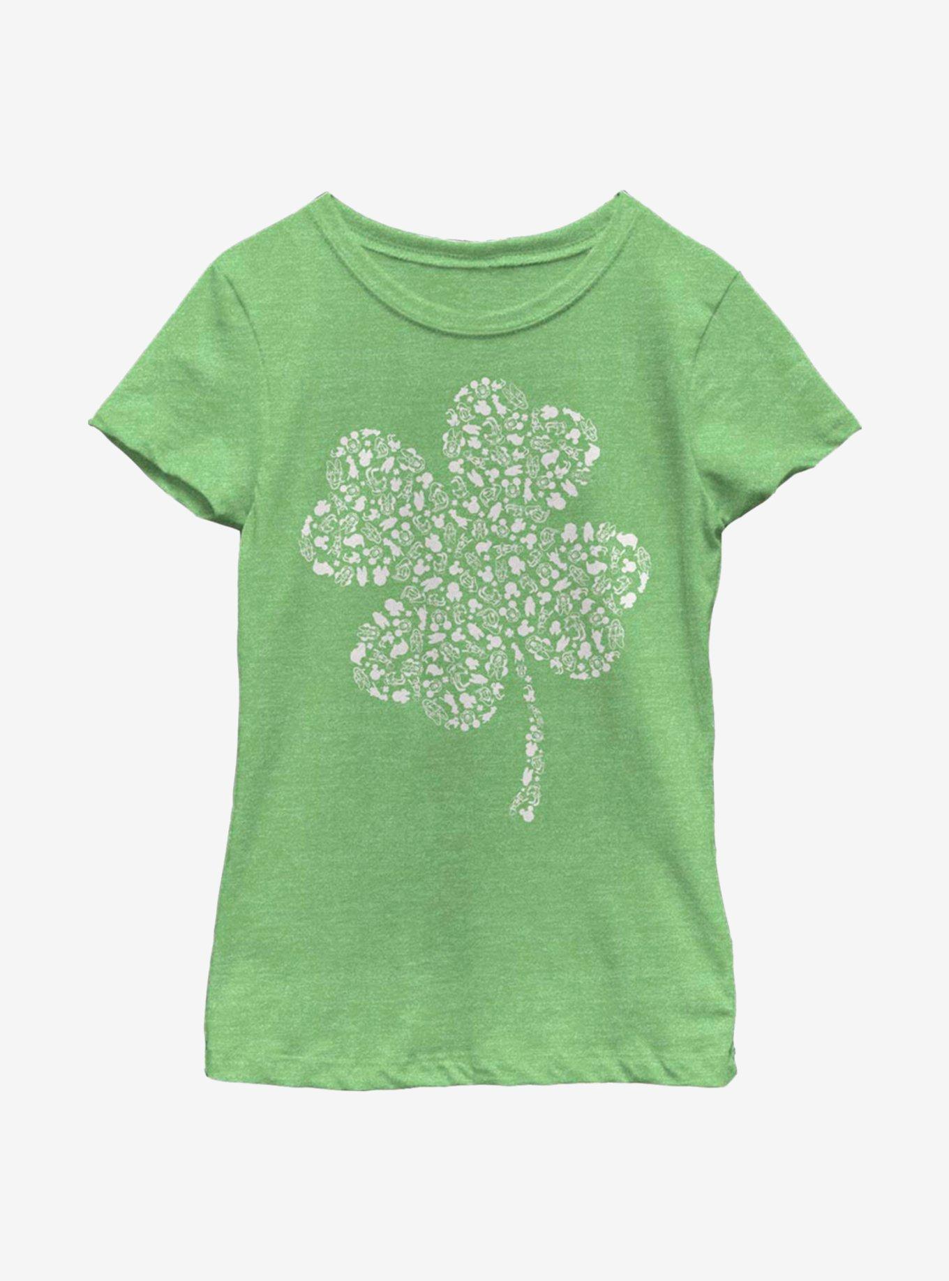 Disney Mickey Mouse Clover Fill Youth Girls T-Shirt, GRN APPLE, hi-res