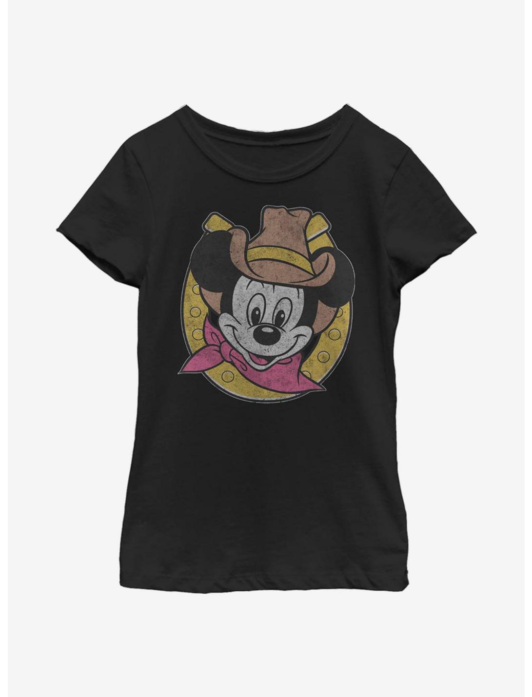 Disney Mickey Mouse Cowboy Mickey Youth Girls T-Shirt, BLACK, hi-res