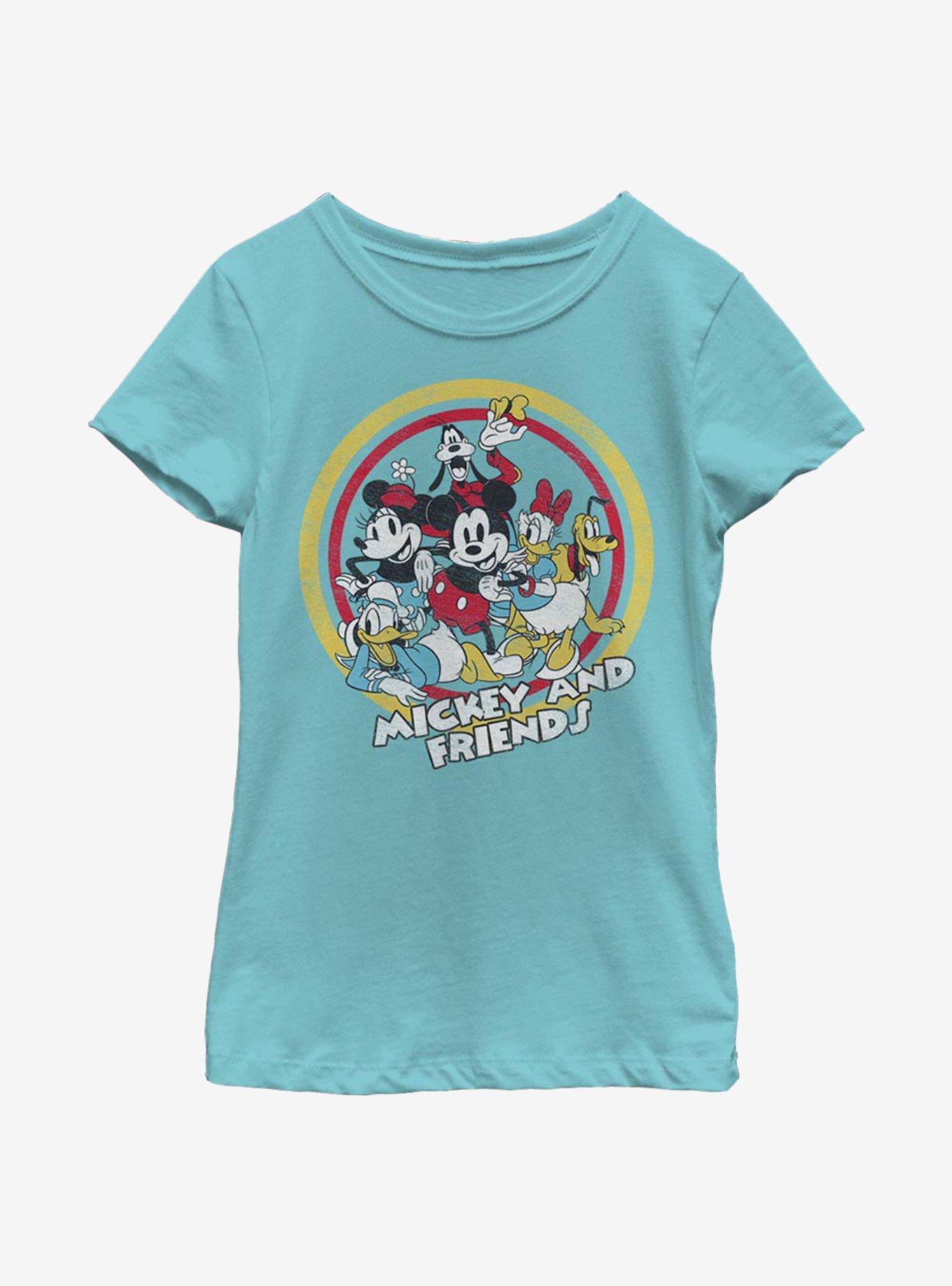 Disney Mickey Mouse Circle Of Friends Chest Youth Girls T-Shirt, , hi-res