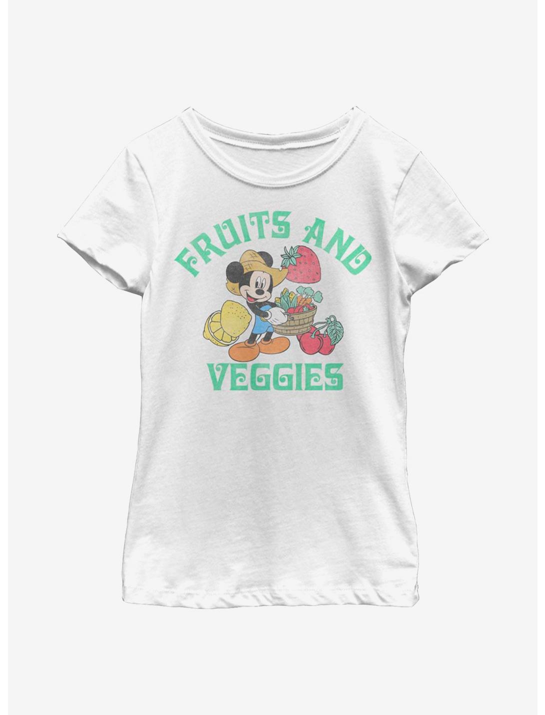 Disney Mickey Mouse Fruits And Veggies Youth Girls T-Shirt, WHITE, hi-res
