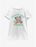 Disney Mickey Mouse Fruits And Veggies Youth Girls T-Shirt, WHITE, hi-res