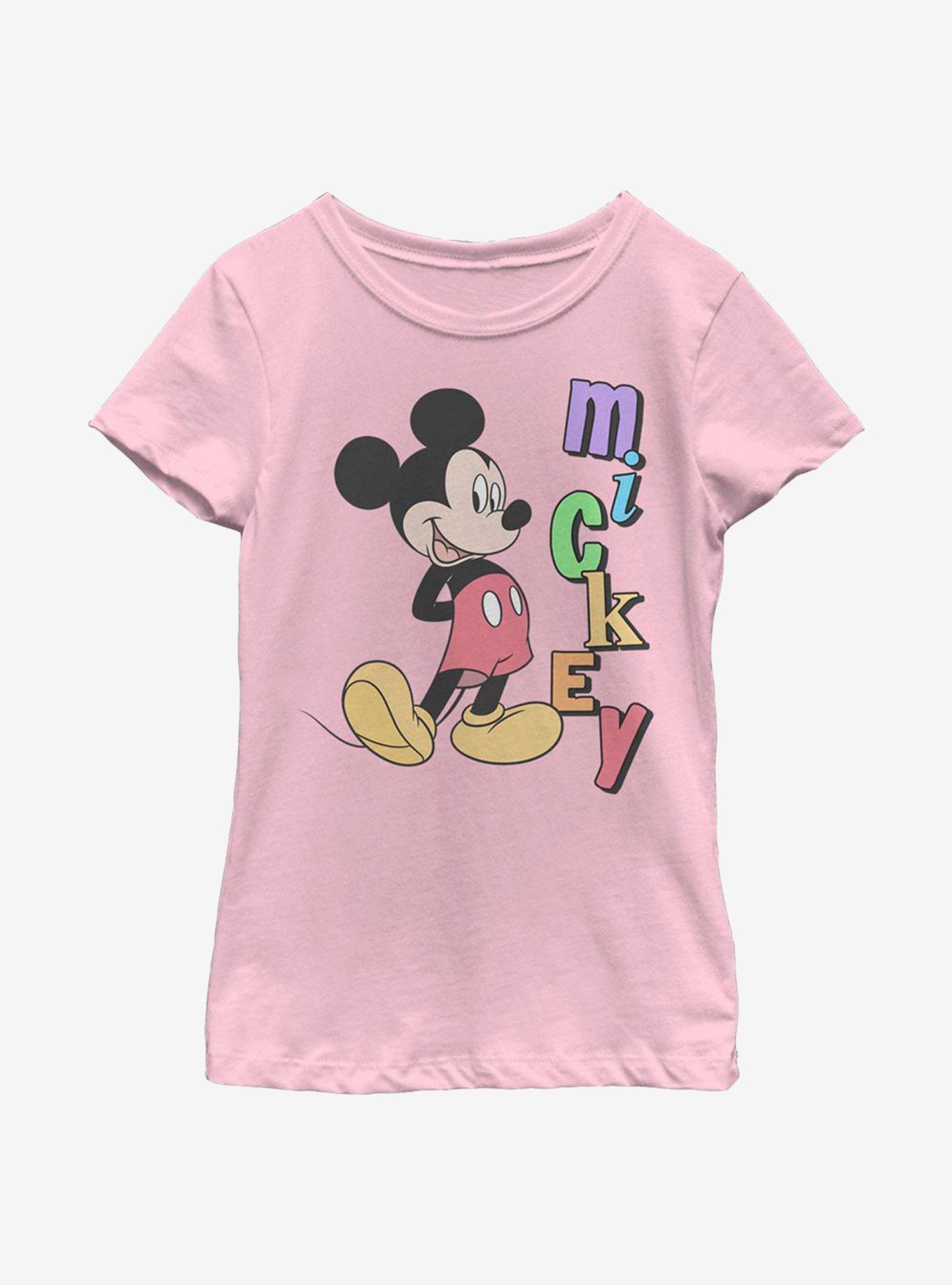 Disney Mickey Mouse Name Youth Girls T-Shirt, PINK, hi-res