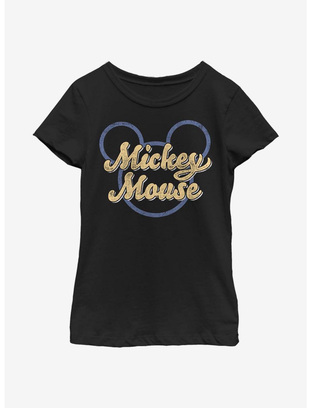 Disney Mickey Mouse Script Youth Girls T-Shirt, BLACK, hi-res