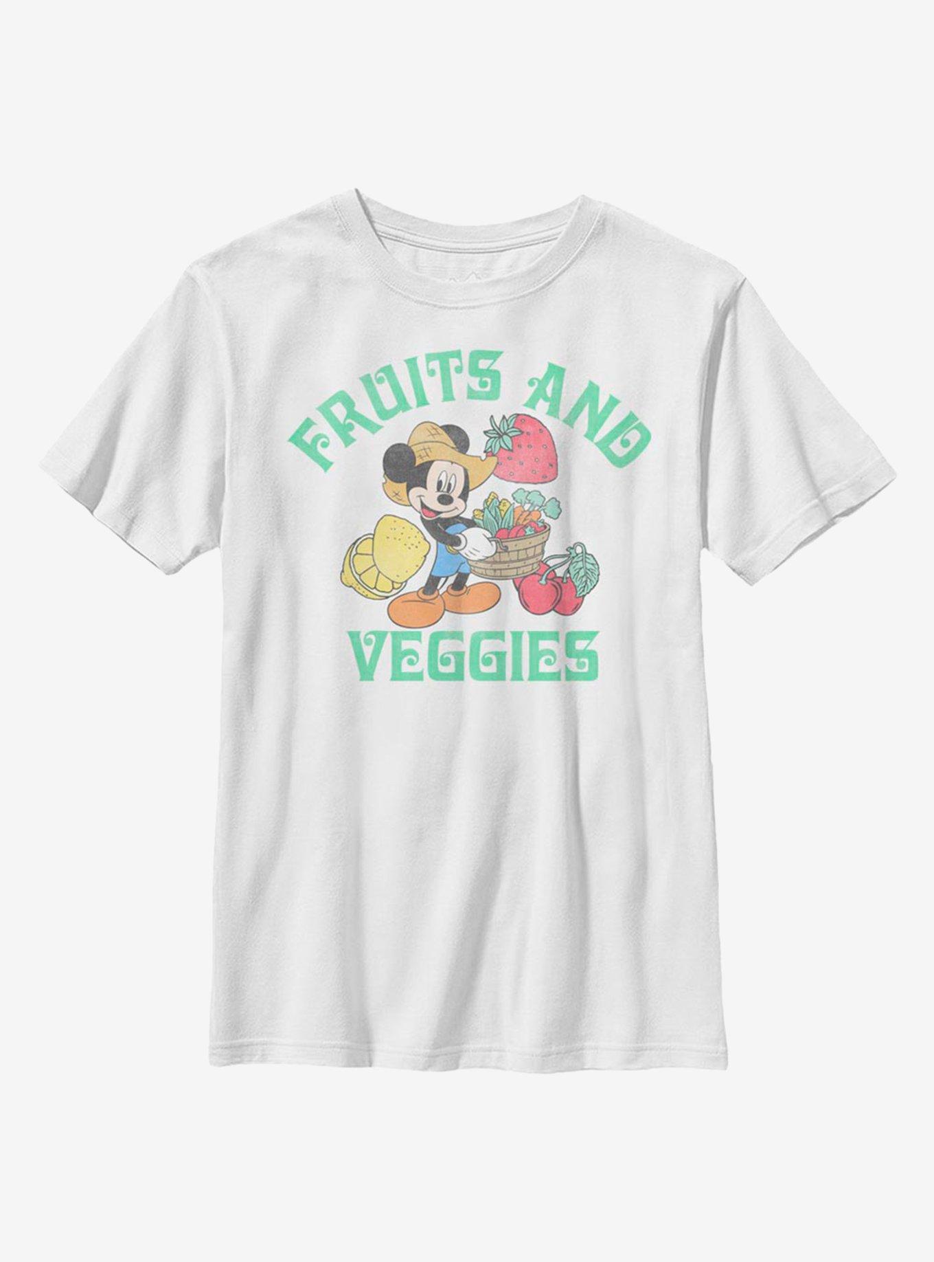 Disney Mickey Mouse Fruits And Veggies Youth T-Shirt, WHITE, hi-res