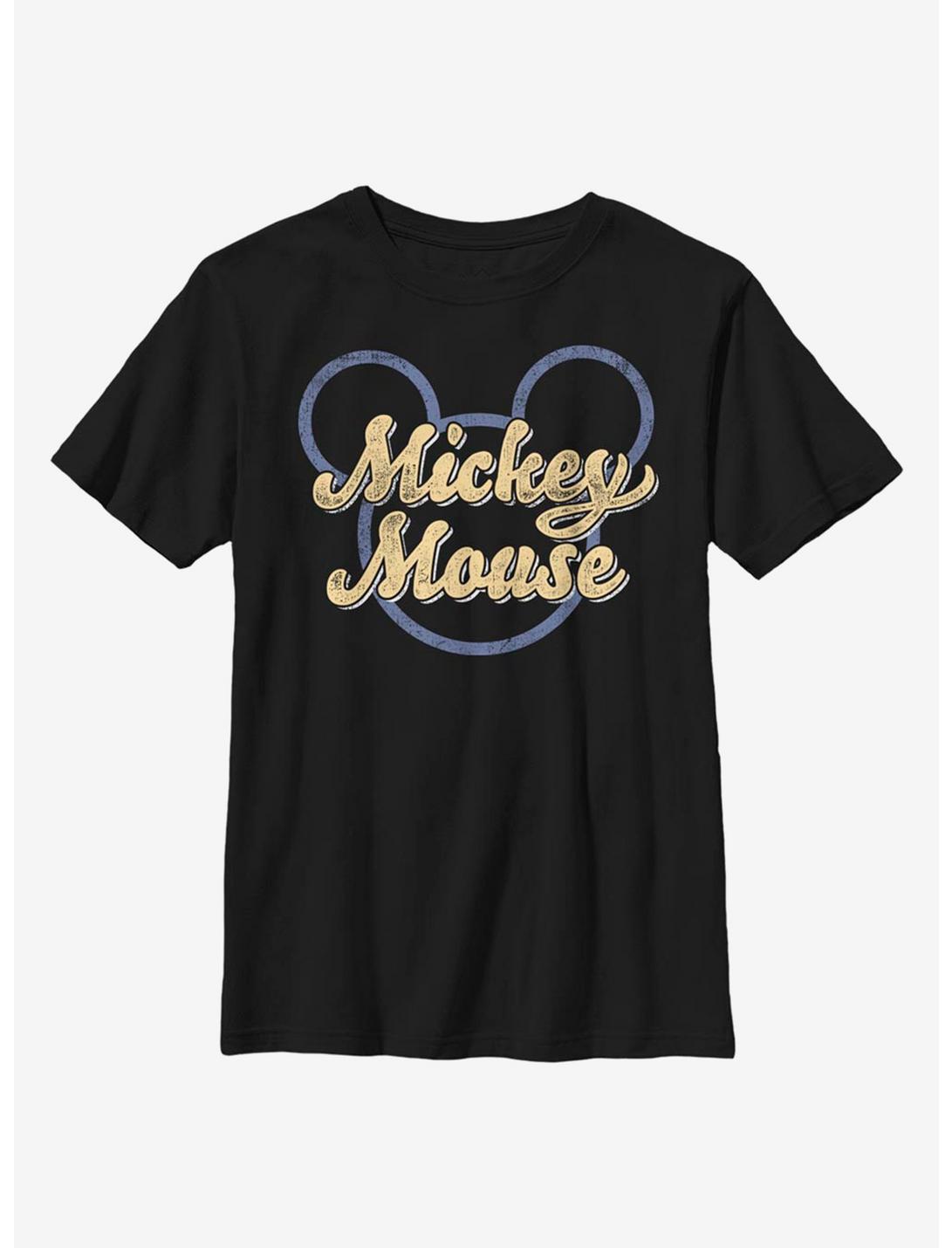 Disney Mickey Mouse Script Youth T-Shirt, BLACK, hi-res