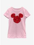 Disney Minnie Mouse Mickey Mouse Roses Youth Girls T-Shirt, PINK, hi-res