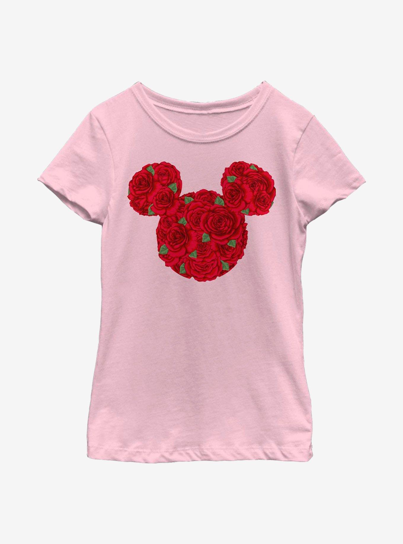 Disney Minnie Mouse Mickey Mouse Roses Youth Girls T-Shirt, , hi-res