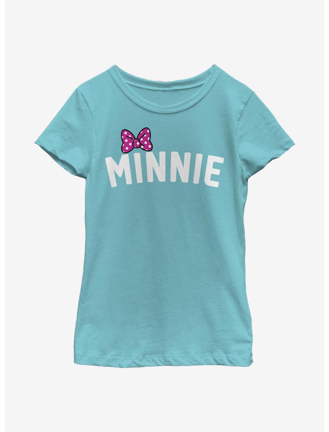Disney Minnie Mouse Bow Chest Youth Girls T-Shirt, TAHI BLUE, hi-res