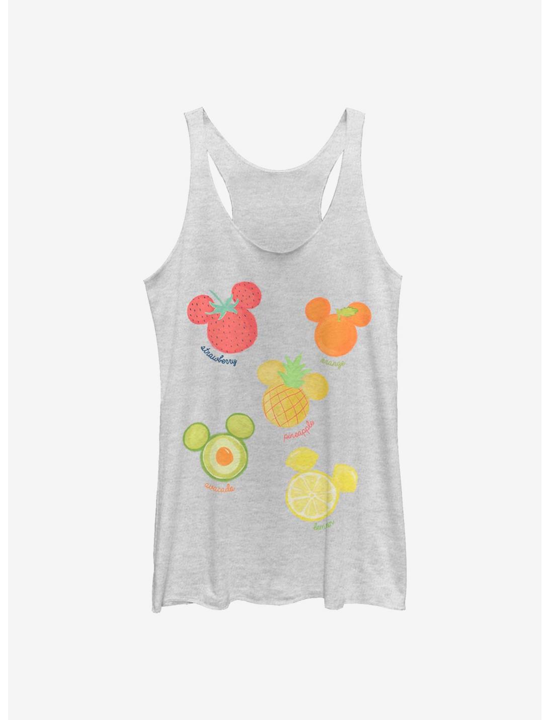 Disney Mickey Mouse Assorted Fruit Womens Tank Top, WHITE HTR, hi-res