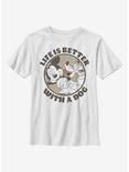 Disney Mickey Mouse Dog Life Youth T-Shirt, WHITE, hi-res