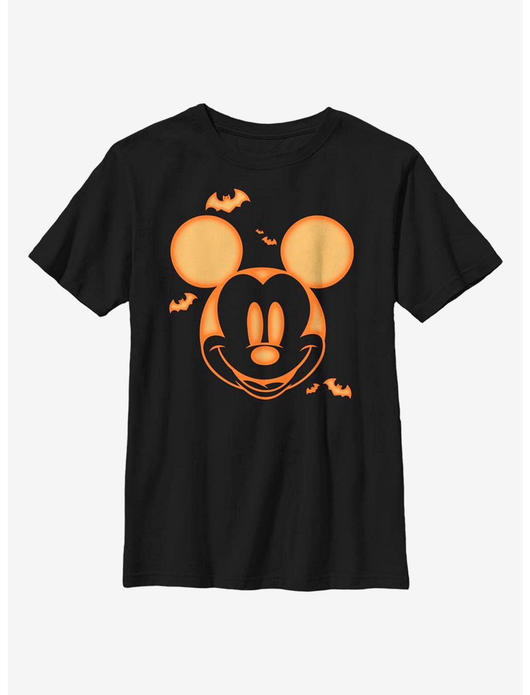 Disney Mickey Mouse Pumpkin Youth T-Shirt, BLACK, hi-res