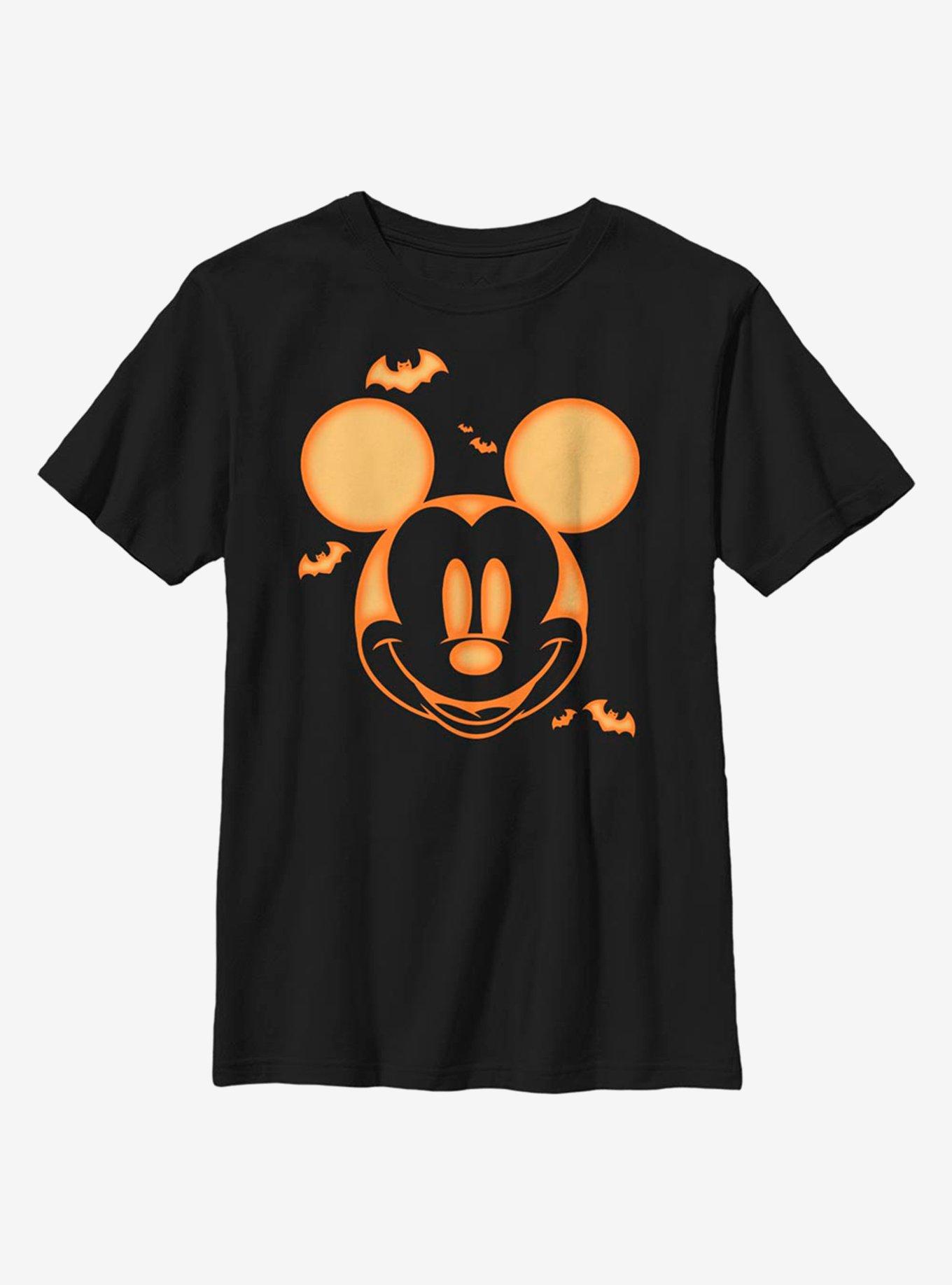 Disney Mickey Mouse Pumpkin Youth T-Shirt, BLACK, hi-res